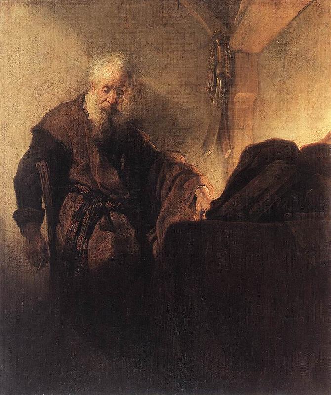 REMBRANDT Harmenszoon van Rijn St Paul at his Writing-Desk oil painting picture